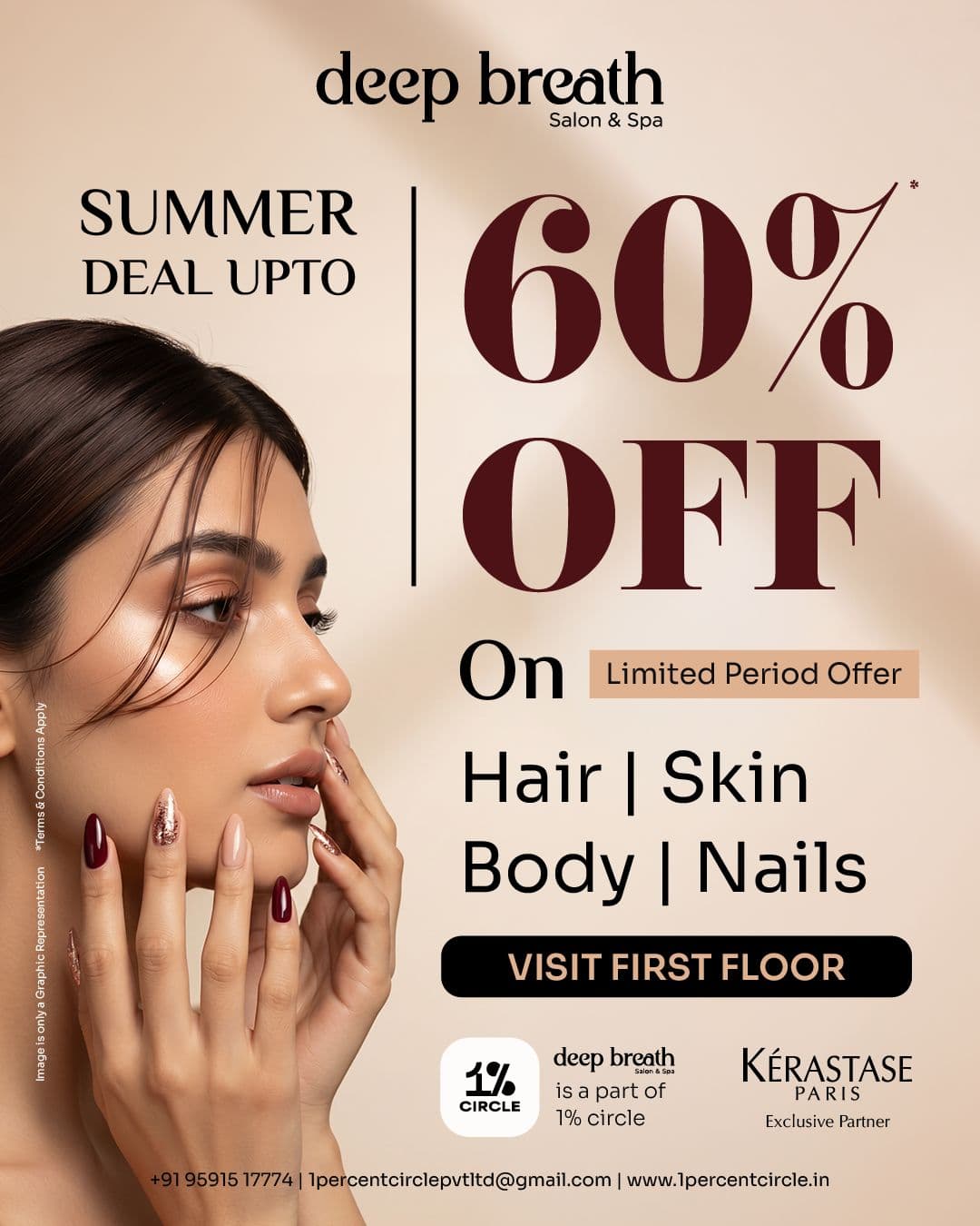 Deep Breath Salon & Spa summer deal up to 60% off creative